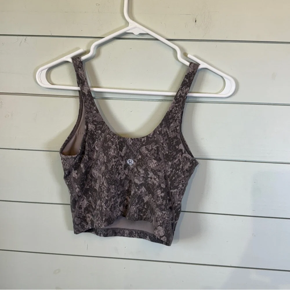 Lululemon align tank top‎ gray camo lunar rock women's size 4